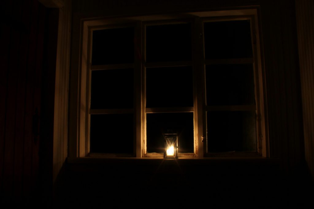 candle in a window, power outage, power goes out